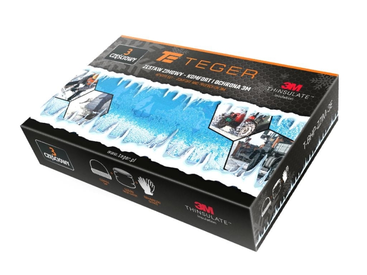 Zestaw zimowy CZAPKA KOMIN RĘKAWICZKI - Komfort i Ochrona 3M Teger 3