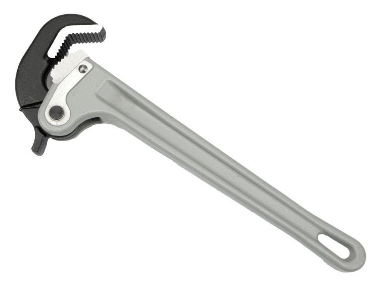Klucz do rur samozaciskowy 14" uchwyt aluminium wzmocniony szczęki ze stali CrMnTi z dodatkiem tytanu Waryński 2