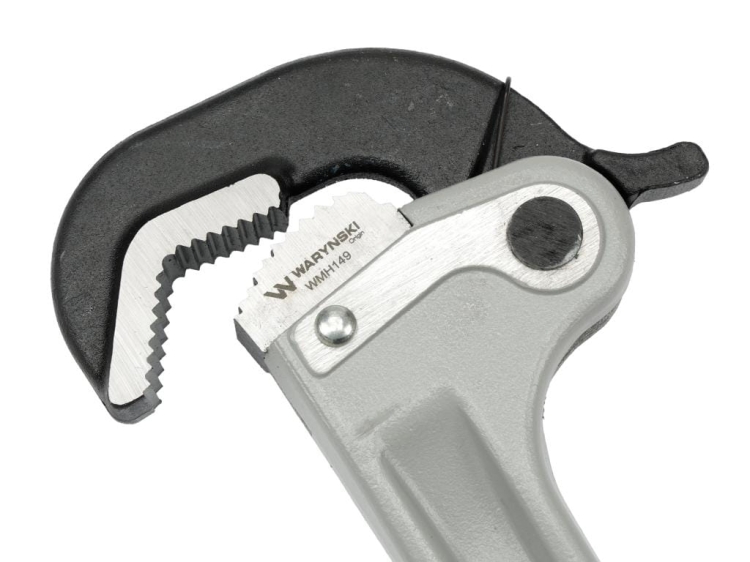Klucz do rur samozaciskowy 14" uchwyt aluminium wzmocniony szczęki ze stali CrMnTi z dodatkiem tytanu Waryński 3