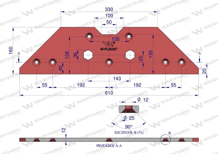 Płoza trapezowa PL00327 Agromasz Waryński 3
