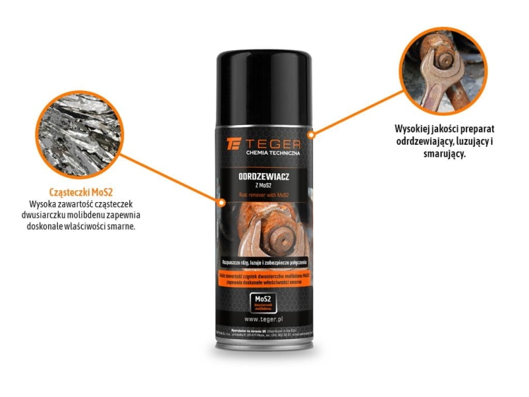 Odrdzewiacz z MOS2 400ml TEGER 2