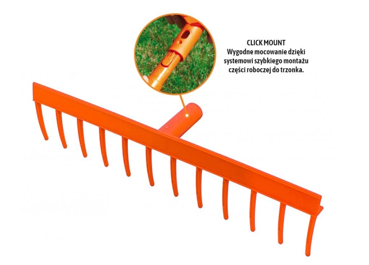 Grabie plastikowe uniwersalne 12 zębne (mocowanie CLICK) TEGER 2