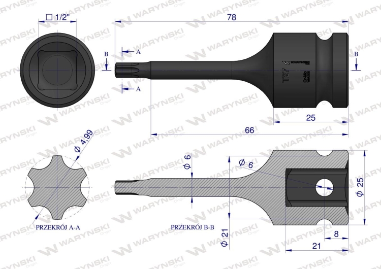 Nasadka udarowa 1/2 gwiazdkowa STAR T27 Waryński 3