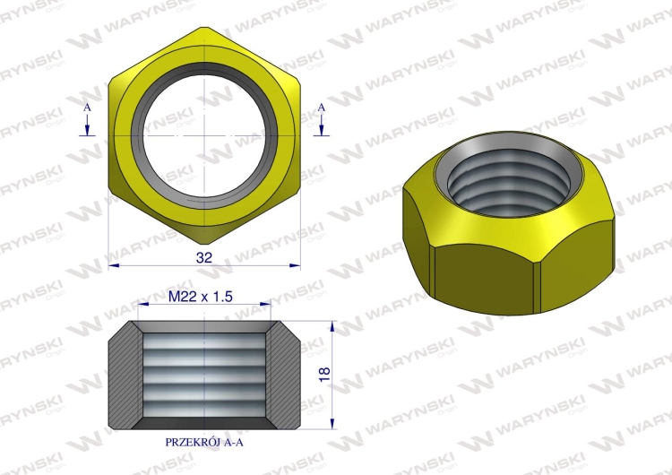 Nakrętka zęba ładowacza uniwersalna M22 Tur WARYŃSKI 2