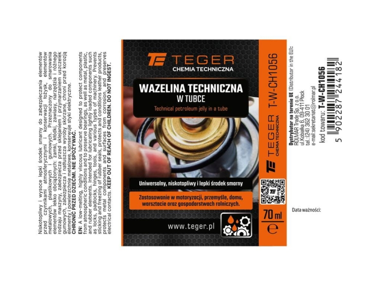 Wazelina techniczna w tubce 70 ml Teger 3