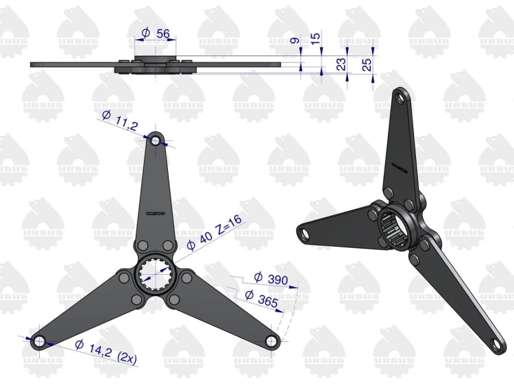 Piasta napędu wom sprzęgła 16 frezów C-385 ORYGINAŁ URSUS 3