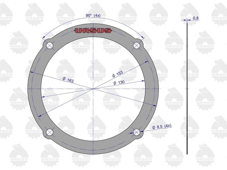 Komplet ( zestaw ) uszczelek zwolnicy 50528020. 50428120. 50528040 C-360 ORYGINAŁ URSUS 4