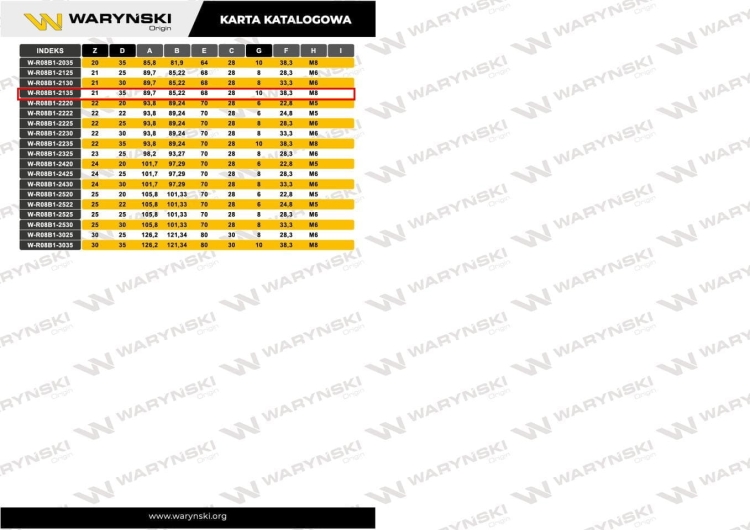 Koło łańcuchowe hartowane 08B1 (R1 1/2) Z-21 otwór 35mm Waryński 4