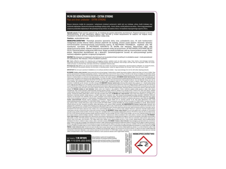 Płyn do udrażniania rur EXTRA STRONG 1 kg TEGER 3