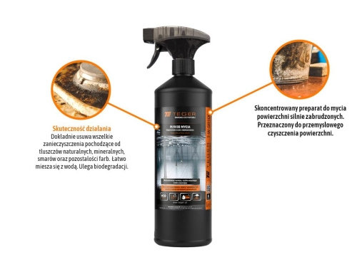 Płyn do mycia powierzchni silnie zabrudzonych 1l - atomizer TEGER 2