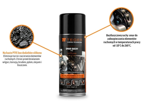 Smar suchy PTFE 400 ml TEGER 2