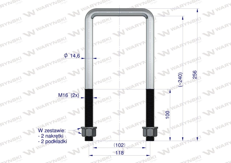 Jarzmo Cybant długie M16 102x240 Waryński 3