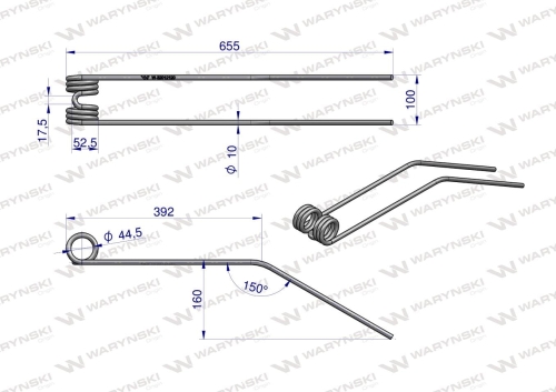 Palec sprężysty FI 10 ZKT 350-420 OC SM Waryński 2