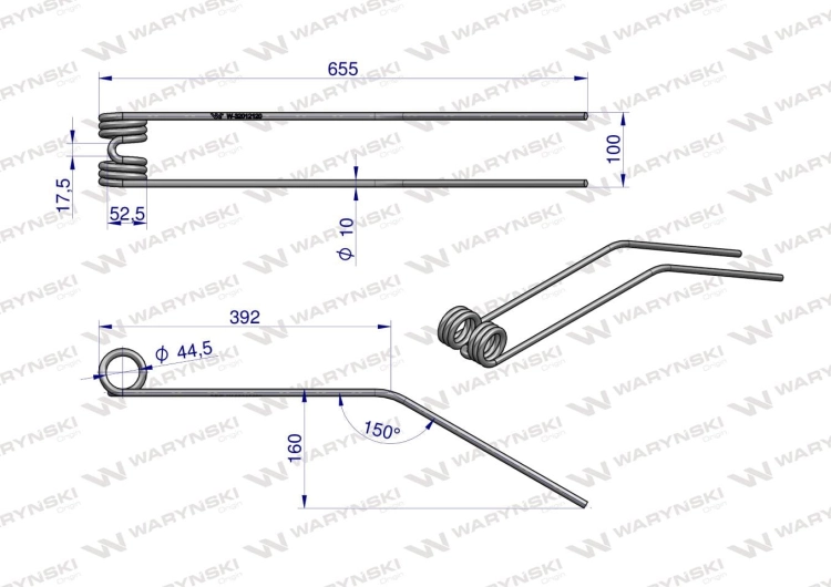 Palec sprężysty FI 10 ZKT 350-420 OC SM Waryński 2