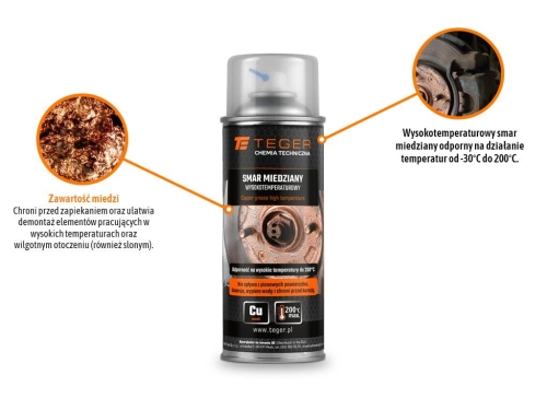 Smar miedziany wysokotemperaturowy 400 ml TEGER 2