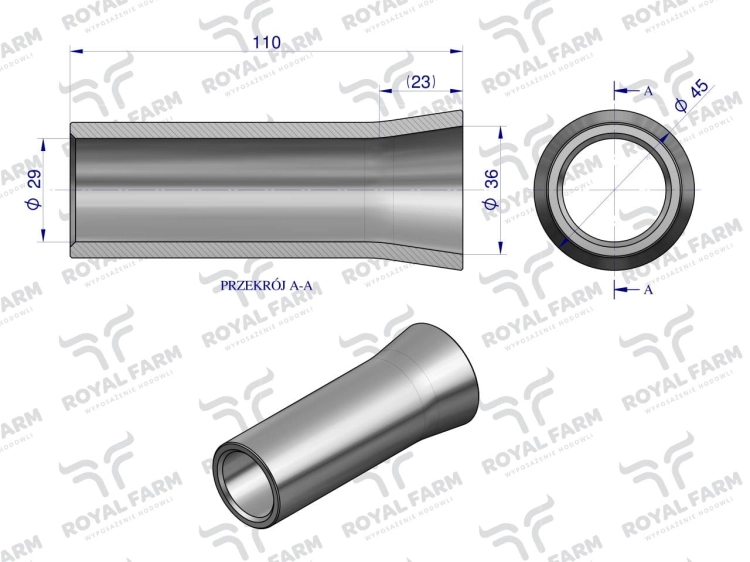 Tuleja zęba ładowacza ECO do zęba 880 Tur 5011050 Royal Farm 4