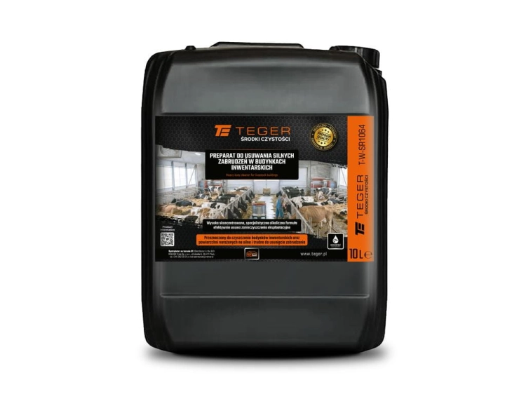 Preparat do usuwania silnych zabrudzeń w budynkach inwentarskich 10l - koncentrat Teger