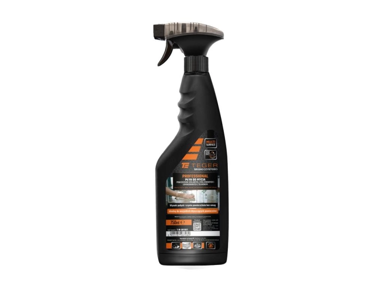 Płyn do mycia powierzchni szklanych emaliowanych i laminowanych z silikonem - PROFESSIONAL 750ml - atomizer Teger