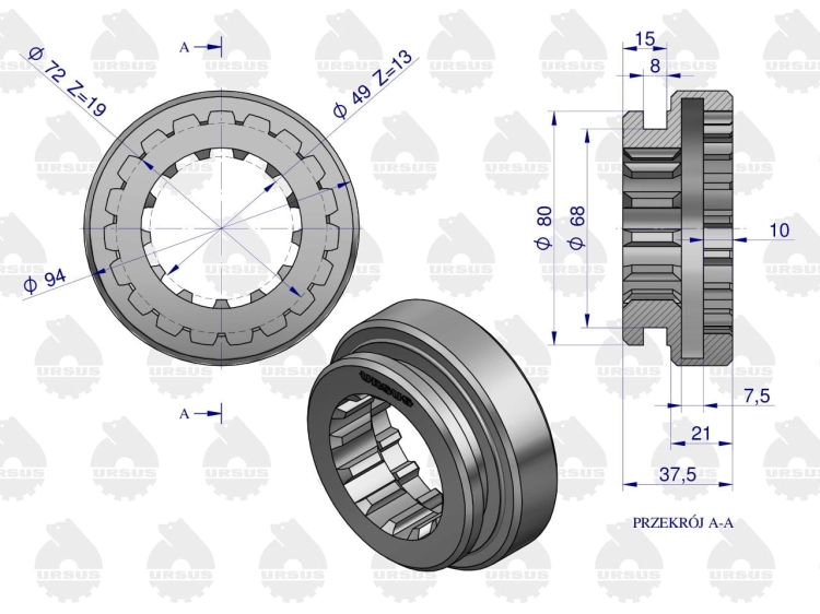 Koło sprzęgło IV i V biegu C-360 ORYGINAŁ URSUS 3