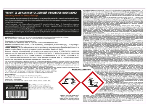 Preparat do usuwania silnych zabrudzeń w budynkach inwentarskich 10l - koncentrat Teger 2