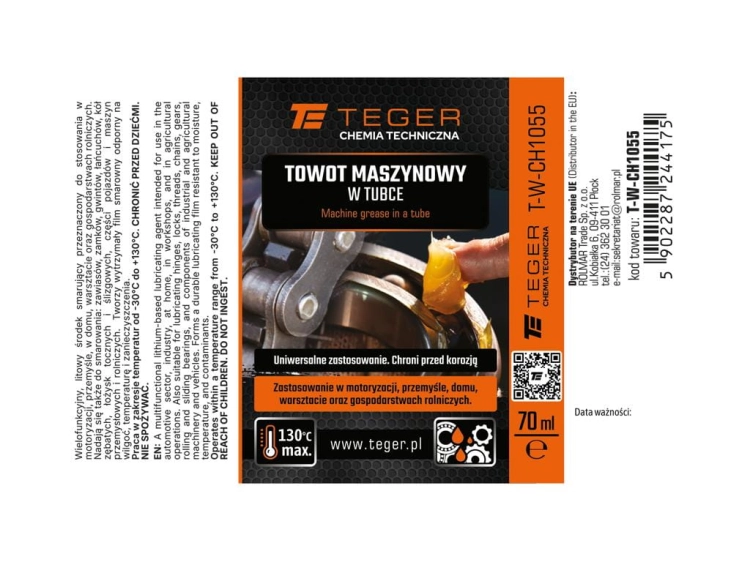 Towot maszynowy w tubce 70 ml Teger  3