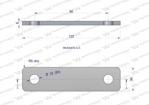 Płytka dwuotworowa Jarzma M10 80 Waryński 2