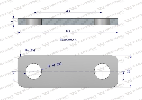 Płytka dwuotworowa Jarzma M8 35 Waryński 2