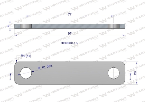 Płytka dwuotworowa Jarzma M8 66 Waryński 2