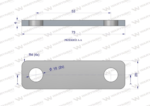 Płytka dwuotworowa Jarzma M8 45 Waryński 2