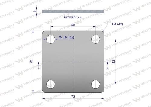 Płytka czterootworowa Jarzma M8 45 Waryński 2