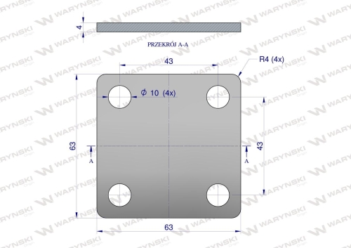 Płytka czterootworowa Jarzma M8 35 Waryński  2