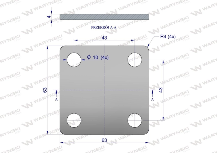 Płytka czterootworowa Jarzma M8 35 Waryński  2