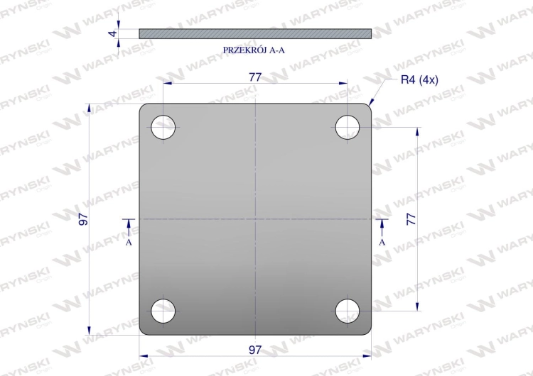 Płytka czterootworowa Jarzma M8 66 Waryński 2