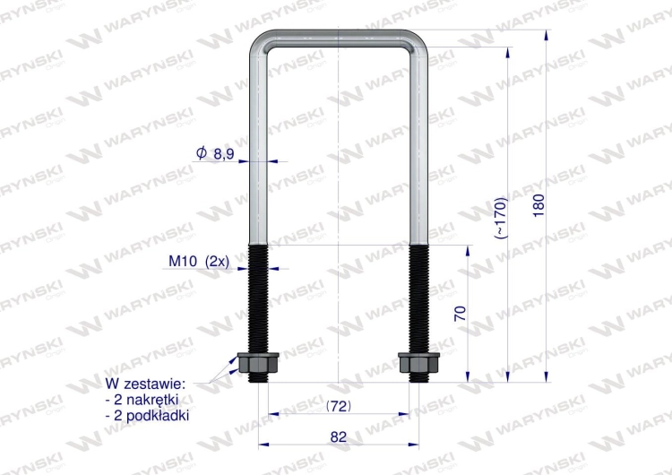 Jarzmo Cybant długie M10 72x170 Waryński 3