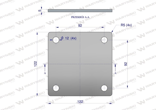 Płytka czterootworowa Jarzma M10 80 Waryński 2