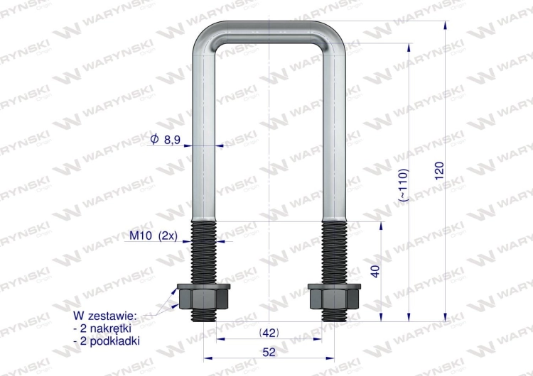Jarzmo Cybant długie M10 42x110 Waryński 3