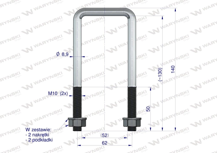 Jarzmo Cybant długie M10 52x130 Waryński 3