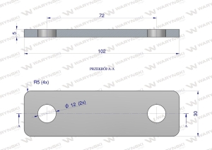 Płytka dwuotworowa Jarzma M10 60 Waryński 2