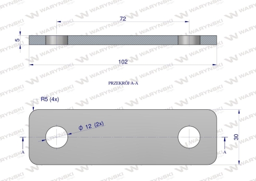 Płytka dwuotworowa Jarzma M10 60 Waryński 2