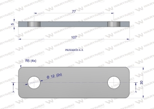 Płytka dwuotworowa Jarzma M10 65 Waryński 2