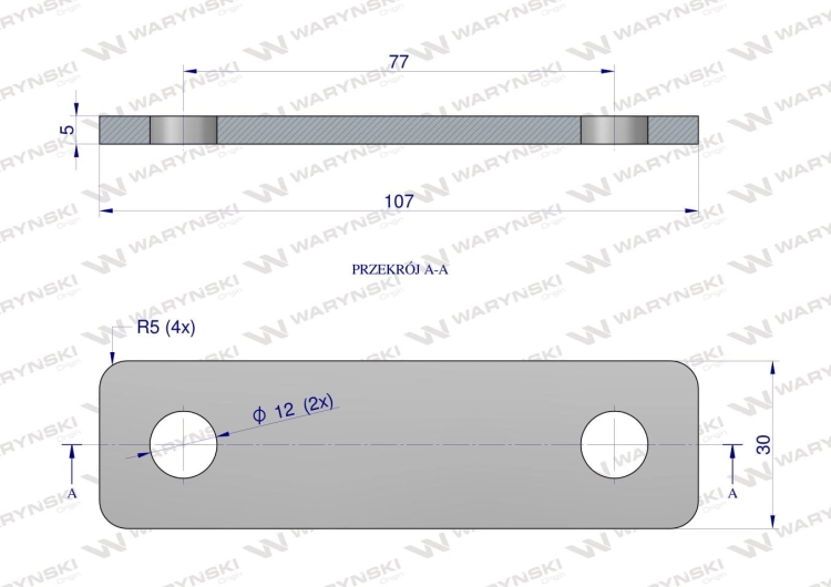 Płytka dwuotworowa Jarzma M10 65 Waryński 2
