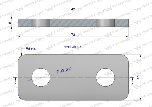Płytka dwuotworowa Jarzma M10 30 Waryński 2