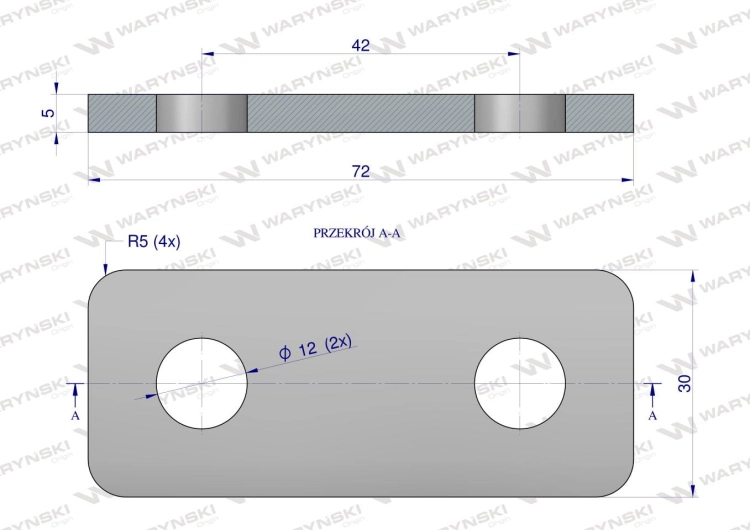 Płytka dwuotworowa Jarzma M10 30 Waryński 2