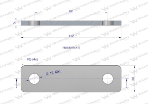 Płytka dwuotworowa Jarzma M10 70 Waryński 2