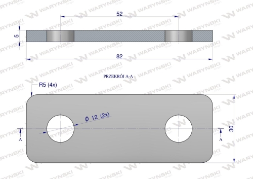 Płytka dwuotworowa Jarzma M10 40 Waryński 2