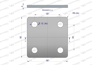 Płytka czterootworowa Jarzma M10 40 Waryński 2