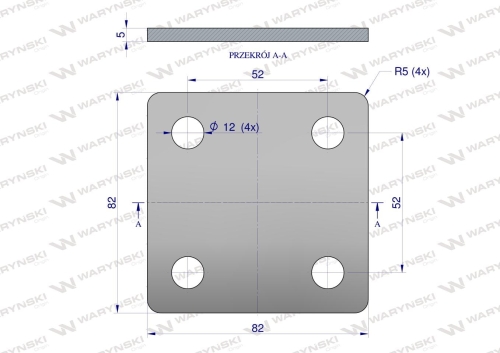 Płytka czterootworowa Jarzma M10 40 Waryński 2