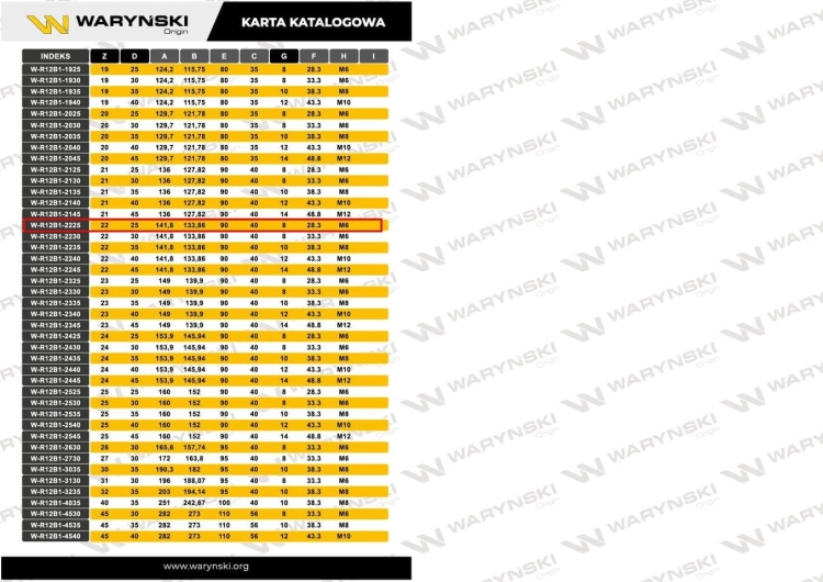 Koło łańcuchowe hartowane 12B1 (R1 3/4) Z-22 otwór 25mm Waryński 4