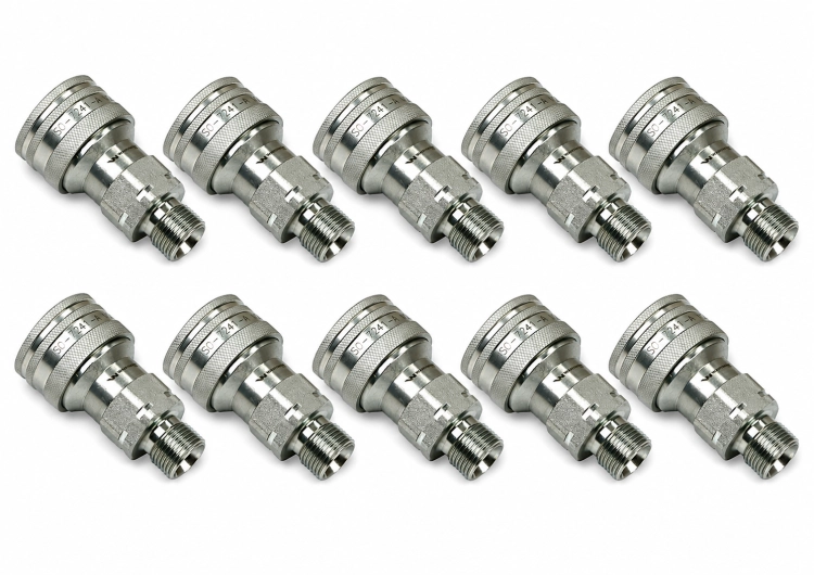 Szybkozłącze hydrauliczne gniazdo z eliminatorem ciśnienia M22x1.5 gwint zewnętrzny EURO (9100822G) (ISO 7241-A) Waryński (opakowanie 10szt)