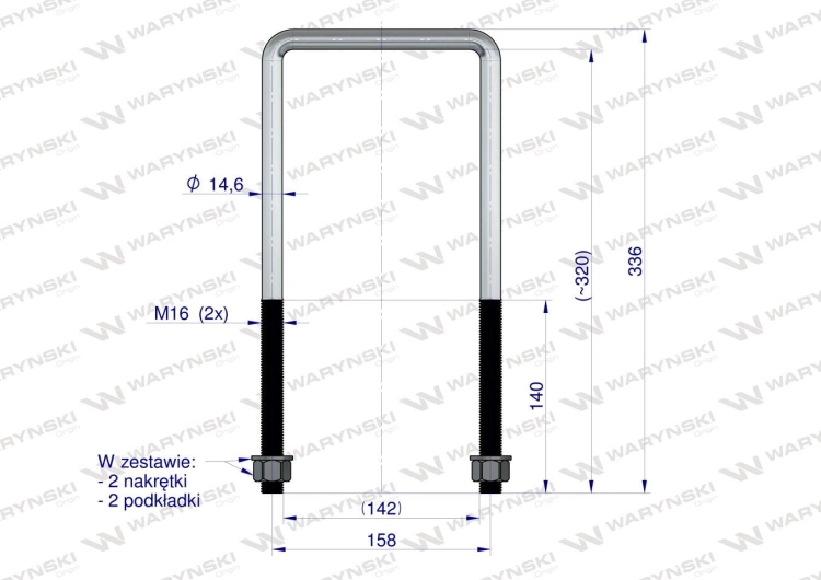 Jarzmo Cybant długie M16 142x320 Waryński 3